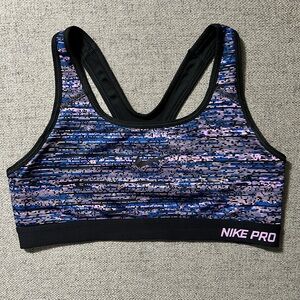 Nike Pro Blue and Pink Sports Bra